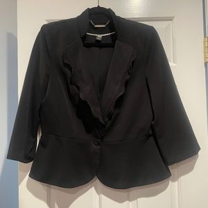 WHBM Cropped Black Blazer